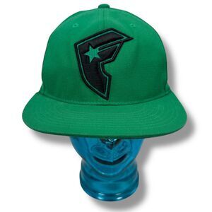Vintage Famous Stars & Straps Fitted Hat Mens L XL Green Y2K Stretch Flexfit Cap